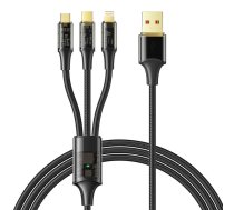 3in1 USB uz USB-C / Lightning / Micro USB kabelis, Mcdodo CA-3330, 1,2 m (melns)
