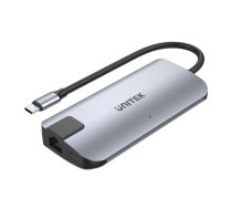 UNITEK uHUB P5+ USB 2.0 Type-C melns, pelēks