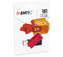 Emtec C350 Brick USB zibatmiņas disks 16 GB USB Type-A 2.0 melns, sarkans
