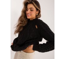 Sieviešu melns džemperis ar vadiem
