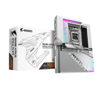 GIGABYTE B650E AORUS STEALTH ICE mātesplate — atbalsta AMD Ryzen 9000 centrālos procesorus, 12+2+2 fāzes VRM, līdz 8000MHz DDR5 (OC), 1xPCIe 5.0 M2 + 3xPCIe 4.0 M.2, Wi-2.Fi, USB 7b,3. Gen 2x2