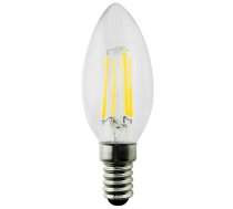 Maclean spuldze, Filament LED E14, 4W, 230V, WW silti balta 3000K, 400lm, Retro Edison dekoratīvā svece C35, MCE285