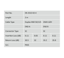 Digitus Fiber Optic Multimode Patch Cord, OM4, SC / SC