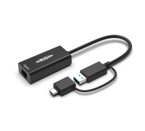 Origin Storage OS-HUB-USB3/C-RJ45 kabeļa dzimuma mainītājs USB3.0/USB-C melns