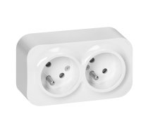 ToDo dubultā ligzda 2x2P+Z, 16A/230VAC, IP20, balta