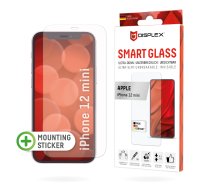 Displex Smart Glass (9H) priekš Apple iPhone 12 mini, montāžas uzlīme, neplīstošs, īpaši plāns, neredzams