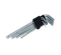 FASTER TOOLS ĀTRĀKI INSTRUMENTI Sešstūra atslēgu komplekts ar lodīšu galu - 9gab, garš 1,5 - 10