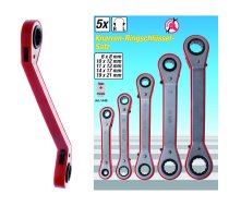 Ratchet Wrench Set, offset, reversible | 6 x 8 - 19 x 21 mm | 5 pcs. (1448)