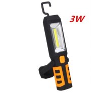 COB LED Inspection Lamp Rechargeable Work Light 3W Hand Torch Flexible Magnetic (SK1510)