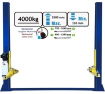 Hidrauliskais divu statņu pacēlājs ar mehāniskām drošības slēdzenēm, 4.0t / 4.0t, 220V QJY40DQ220V