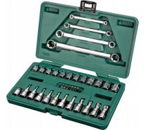 1/4" + 3/8" Dr. E-TORX uzgriežņu atslēgu komplekts 35gab. S09010