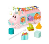 Huanger Music Bus Pink rotaļu autobuss