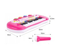 Bērnu klavieres (sintezators) ar mikrofonu Mini Pink Piano 24 Keys