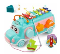 Huanger Music Bus Green rotaļu autobuss, sorteris, attīstoša rotaļlieta
