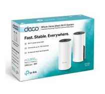 Whole Home Mesh WiFi System Deco M4 (2-Pack) 802.11ac 300+867 Mbit/s 10/100/1000 Mbit/s Ethernet LAN (RJ-45) ports 2 Mesh Support No MU-MiMO Yes No mobile broadband Antenna type 2xInternal No