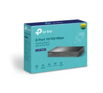 TP-LINK Switch TL-SF1008LP Unmanaged Desktop 10/100 Mbps (RJ-45) ports quantity 8 Power over Ethernet (PoE) ports quantity 4 Power supply type External