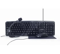 Gembird 4-in-1 Multimedia office set KBS-UO4-01 Keyboard, Mouse, Pad and Headset Set Wired Mouse included US Black 630 g