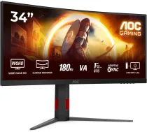 AOC CU34G4 34 " Fast VA UWQHD 21:9 180 Hz 1 ms 3440 x 1440 pixels 300 cd/m² HDMI ports quantity 2 Black