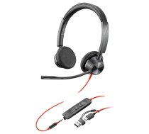 HP Poly Blackwire 3325 Stereo USB-C Headset +3.5mm Plug +USB-C/A Adapter