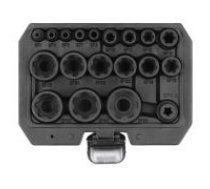Komplekts trieciena galvas | E-Tipa Plus | 6,3 mm (1/4"), 10 mm (3/8"), 12,5 mm (1/2") | EP4 - EP32 | 19 gab. (YT-05197)