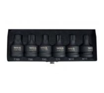 Triecienu uzgaļu komplekts 20 mm (3/4 collas) | T-Star (Torx) T70 - T100 | spline M16-M18 | 6 gab (YT-10653)