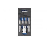 Skrūvgriežu uzgaļu komplekts | 10 mm (3/8") piedziņa | Sešstūra ligzda | 7 gab (5017)