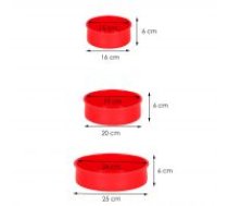 Cepšanas paplātes 3 gab. apaļas silikona cepšanas paplātes sarkanas (KI0106)