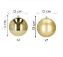 Ziemassvētku eglīte baubles 4 gab. Ziemassvētku rotājumu kuloni 12 cm zelta (CA1182)