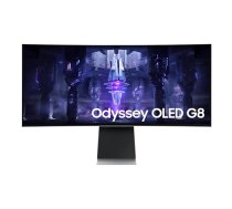 Samsung Odyssey Neo G8 G85SB monitori 86,4 cm (34") 3440 x 1440 pikseļi UltraWide Quad HD OLED Sudrabs|LS34BG850SUXEN
