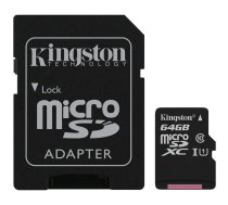 Atminties kortelė Kingston 64 GB MicroSDXC Canvas Select Plus, A1, Class 10, UHS-I, + Adapteris|SDCS2/64GB
