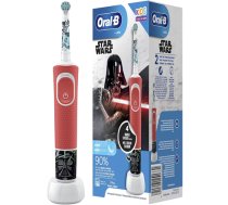 Oral-B | Electric Toothbrush with Disney Stickers | D100 Star Wars | Rechargeable | For kids | Number of brush heads included 2 | Number of teeth brushing modes 2 | Red|D100 Star     Wars
