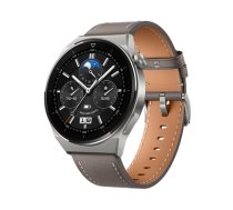 WATCH | GT 3 Pro | Smart watch | GPS (satellite) | AMOLED | Touchscreen | Activity monitoring 24/7 | Waterproof | Bluetooth | Titanium Case with Gray Leather Strap,     Odin-B19V|55028467