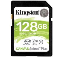 Kingston 128GB SDXC Canvas Select Plus 100R C10 UHS-I U3 V30, EAN: 740617298055|SDS2/128GB