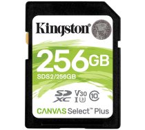 Kingston 256GB SDXC Canvas Select Plus 100R C10 UHS-I U3 V30, EAN: 740617298123|SDS2/256GB