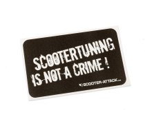 "Uzlīme ""Scootertuning is not a crime"", melns/balts, apm. 63x 105mm"