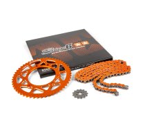 Ķēdes komplekts 13×53 - 420 Stage6 alumīnija CNC Orange Derbi DRD Pro