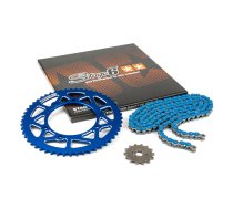 Chain Kit 13×53 – 420 Stage6 aluminium CNC blue Derbi Senda X-treme