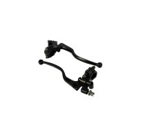 Brake Lever long with mirror mount and brake light switch black (set)