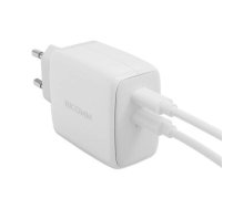 Wall Charger 65W GaN Ricomm RC652 EU, 2xUSB-C + 2.1m USB-C Cable