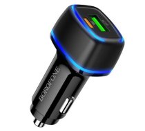 Borofone Car charger BZ14A Mercury - USB + Type C - QC 3.0 PD 20W 3A black