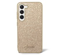 Guess PC|TPU Glitter Flakes Metal Logo Case for Samsung Galaxy S23 Gold