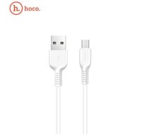 Hoco X20 Ultra Izturīgs-Mīksts Universāls Micro USB uz USB Datu & Ātrās Uzlādes kabelis 2m Balts