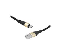 PS USB - microUSB kabelis 1m, pīts, melns