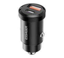 Car Charger 1xUSB-A 1xUSB-C 45W Essager (black)