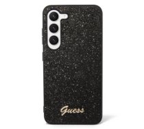 Guess PC|TPU Glitter Flakes Metal Logo Case for Samsung Galaxy S23 Black
