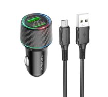 Borofone Car charger BZ21A Brilliant - 2xUSB - QC 3.0 36W with USB to Micro USB cable black