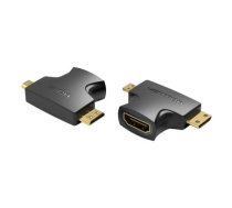 Vention 2 in 1 Mini HDMI and Micro HDMI Male to HDMI Female Adapter Black