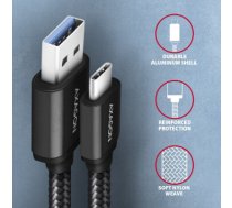 Axagon Data and charging USB 3.2 Gen 1 cable lengh 1 m. 3A. Black braided.