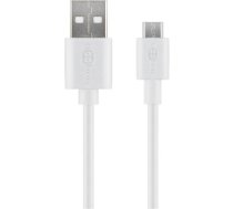 Goobay Micro USB charging and sync cable 43837 White, USB 2.0 micro male (type B), USB 2.0 male (type A)