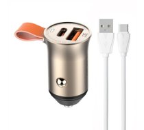 LDNIO C509Q USB, USB-C 30W Car charger + USB-C cable Cable